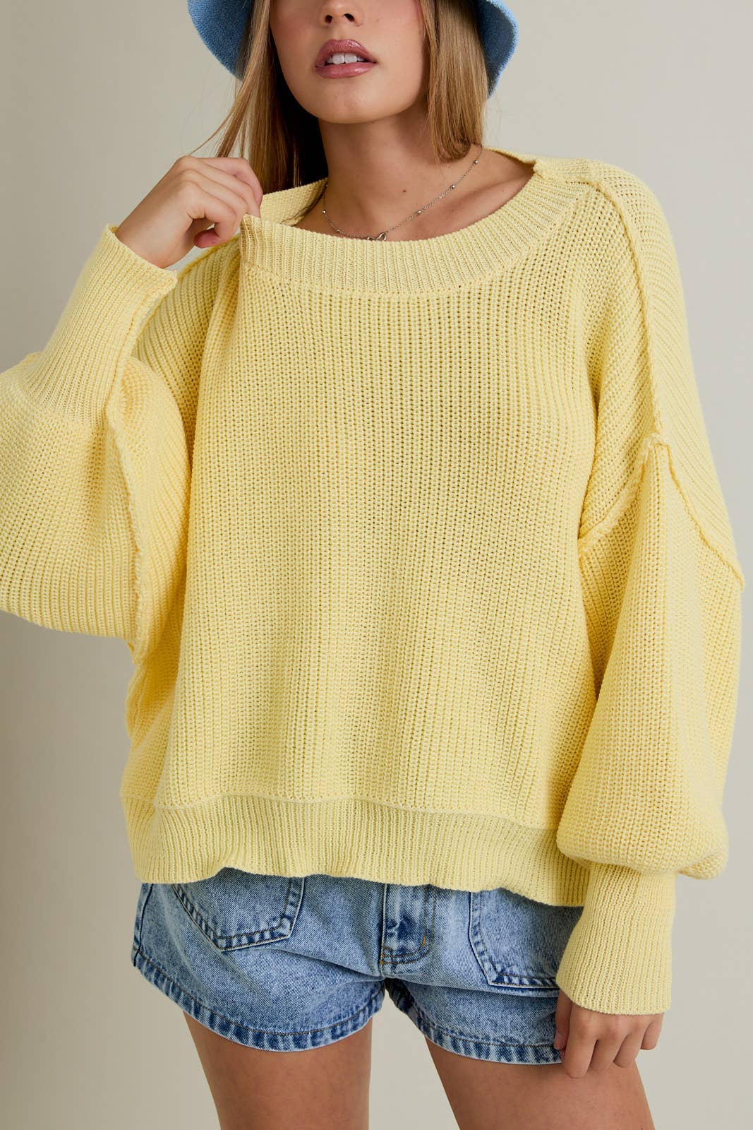 PULLOVER SWEATER WITH MOCK NECKLINE