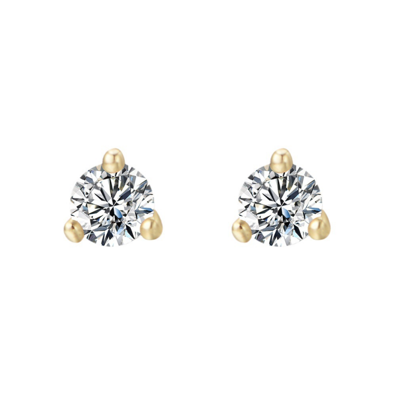Tiny Small Solitaire Stud Earrings in 925 Sterling Silver