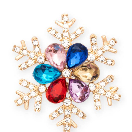 Crystal Snowflake Brooch