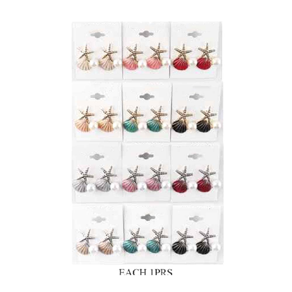 Pearl Starfish Shell Earrings