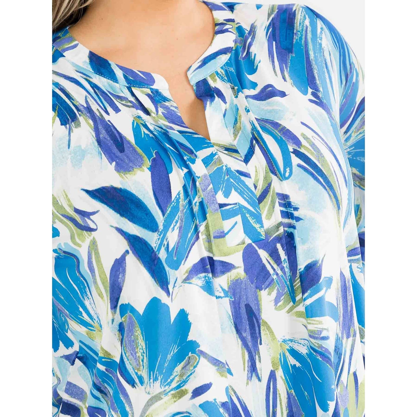 PLUS TROPICAL BELL SLEEVE BLOUSE