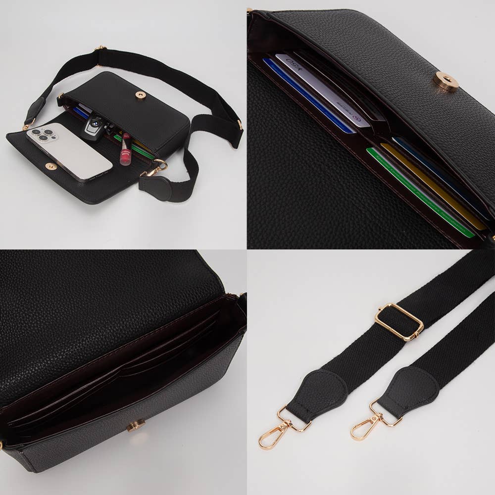 Faux Leather MINI BAG Message Structured Crossbody Bag