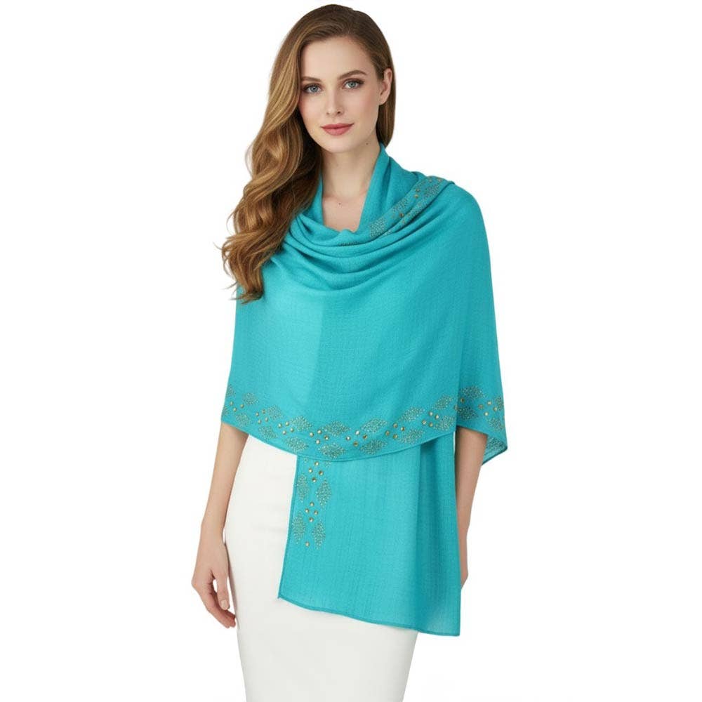 Lightweight Rhinestone Embellished Shawl Wrap Scarf