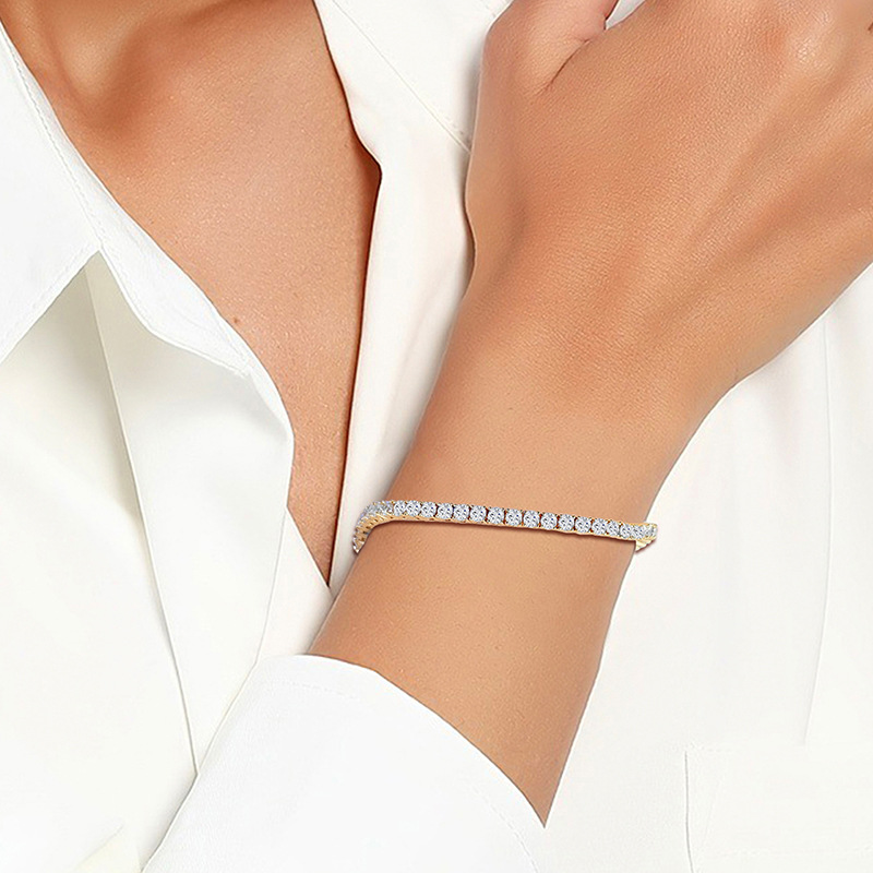 Classic Gold Stacking Tennis Bracelet in Solid Copper