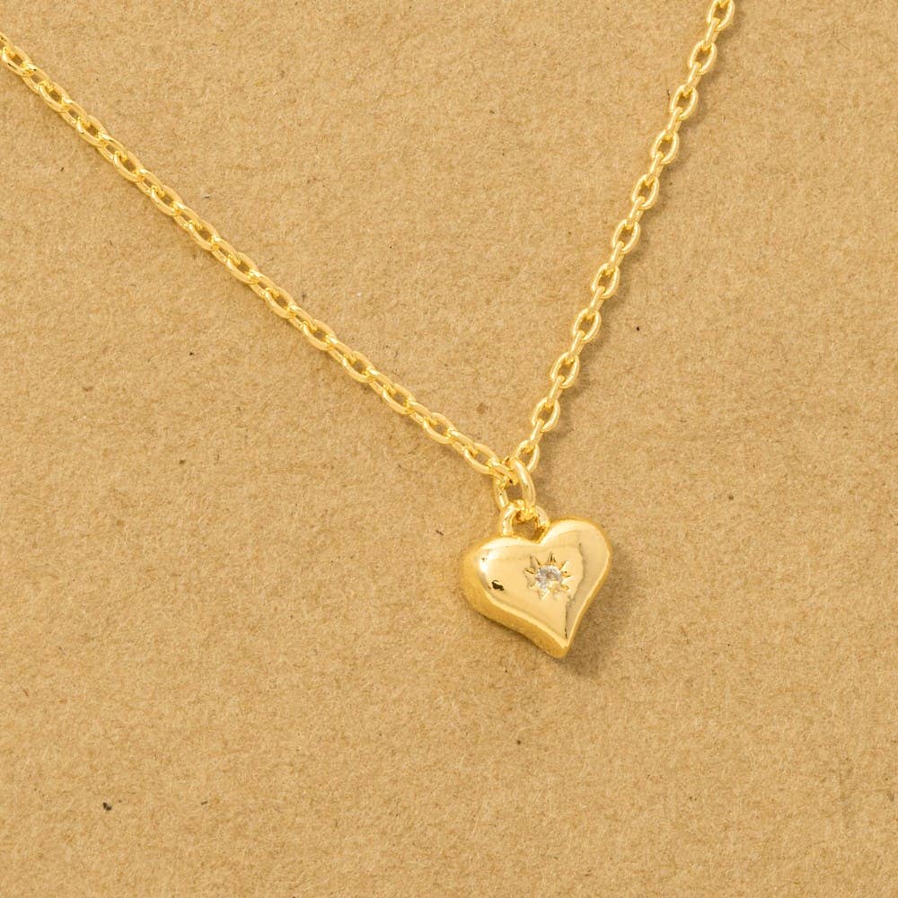 Gold Dipped Mini Heart Pendant Necklace