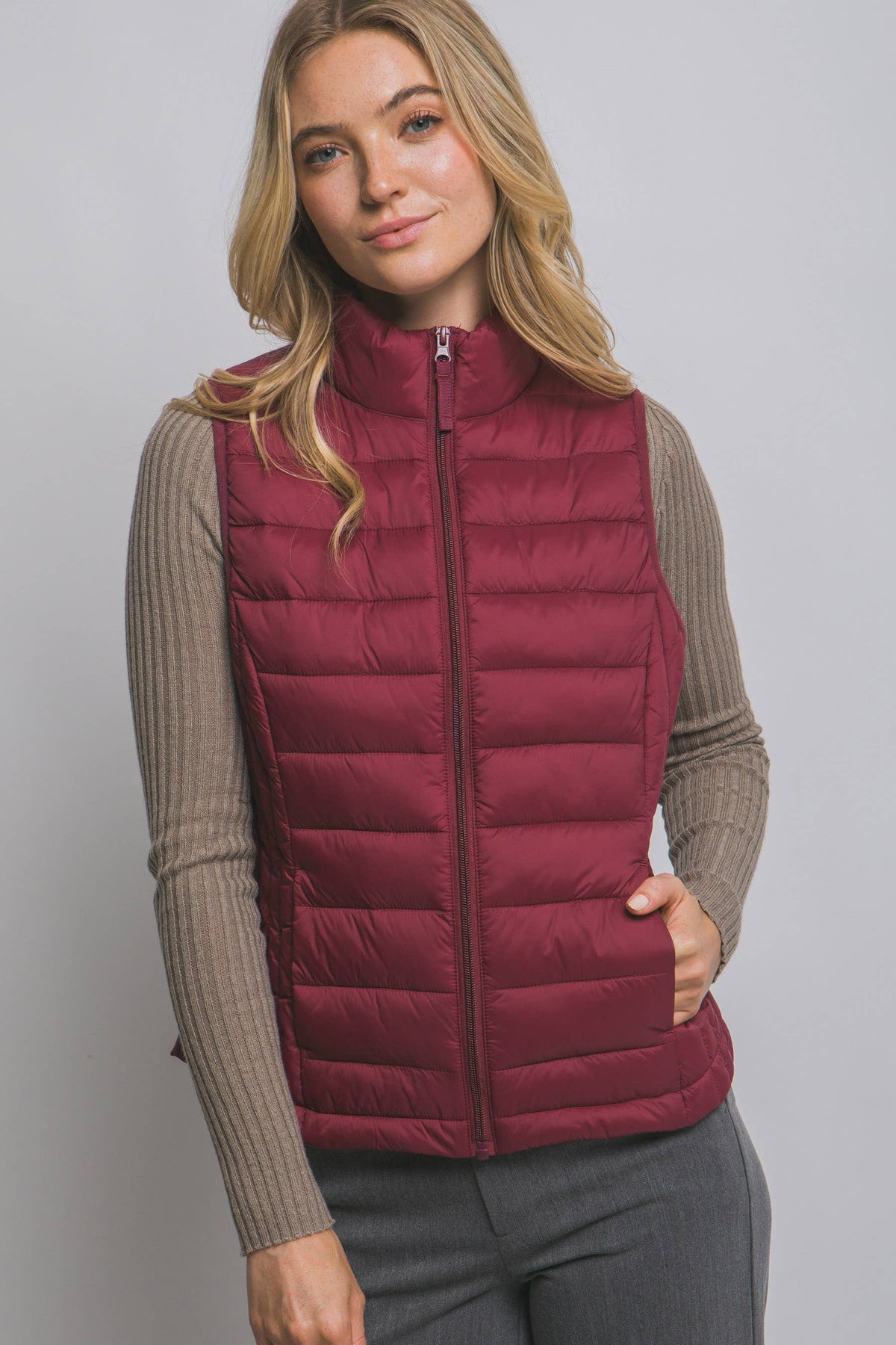 `Packable Puffer Vest w/ Pouch