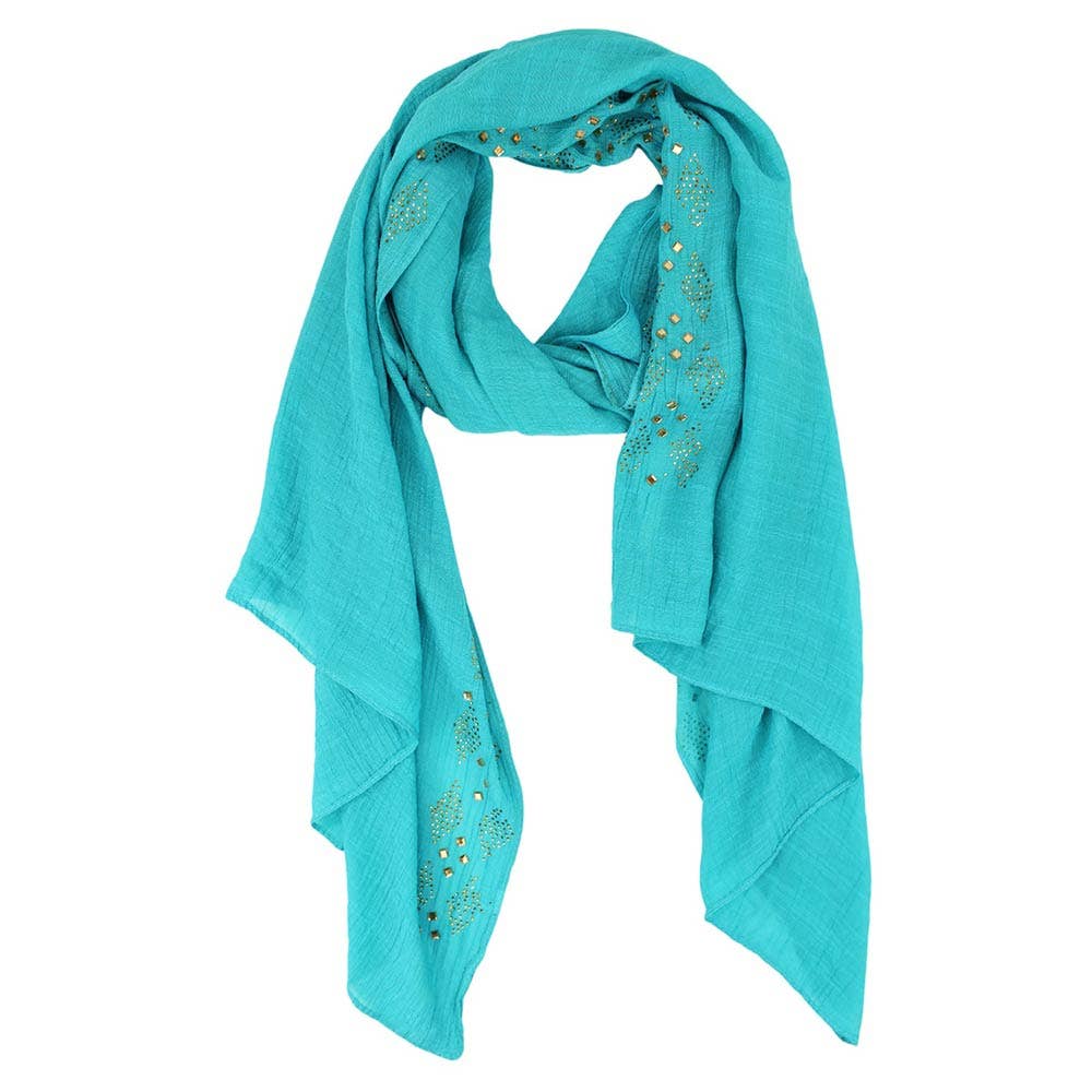 Lightweight Rhinestone Embellished Shawl Wrap Scarf