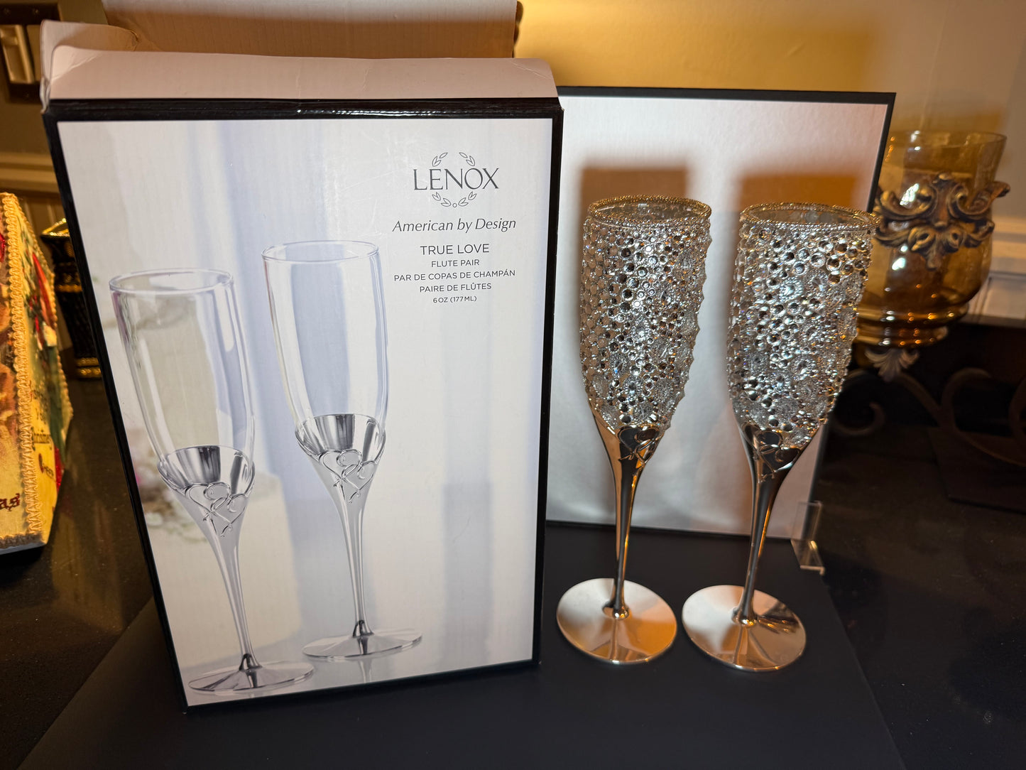 Beautiful Bling Lenox Champagne Glasses-3177