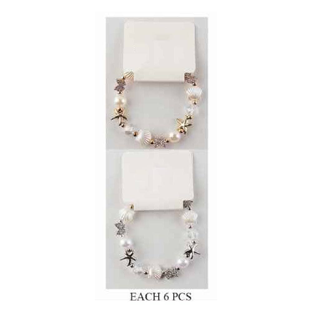 Starfish Bow Shell Pearl Beaded Stretch Bracelets