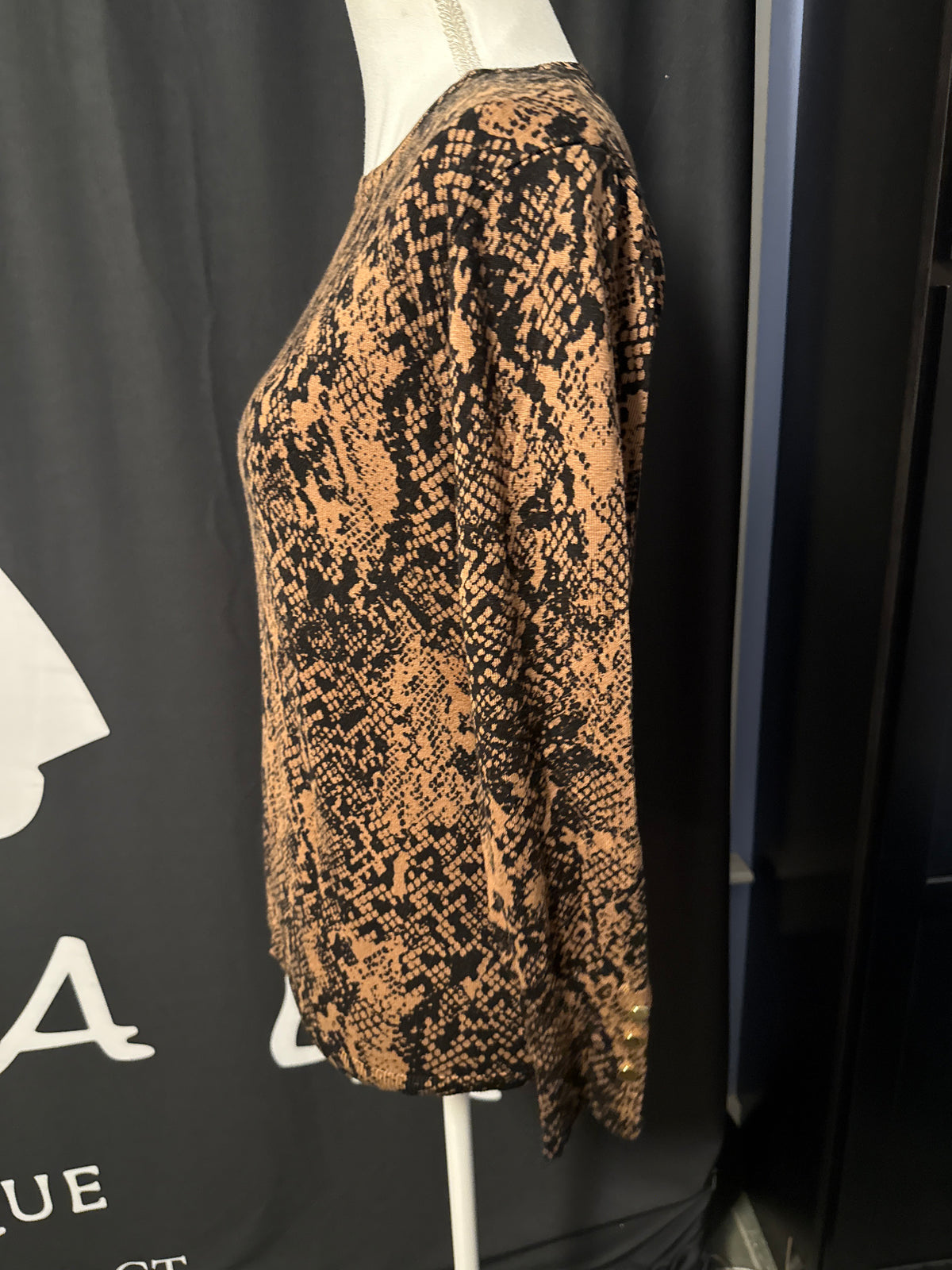 Snakeskin Print Long Sleeve