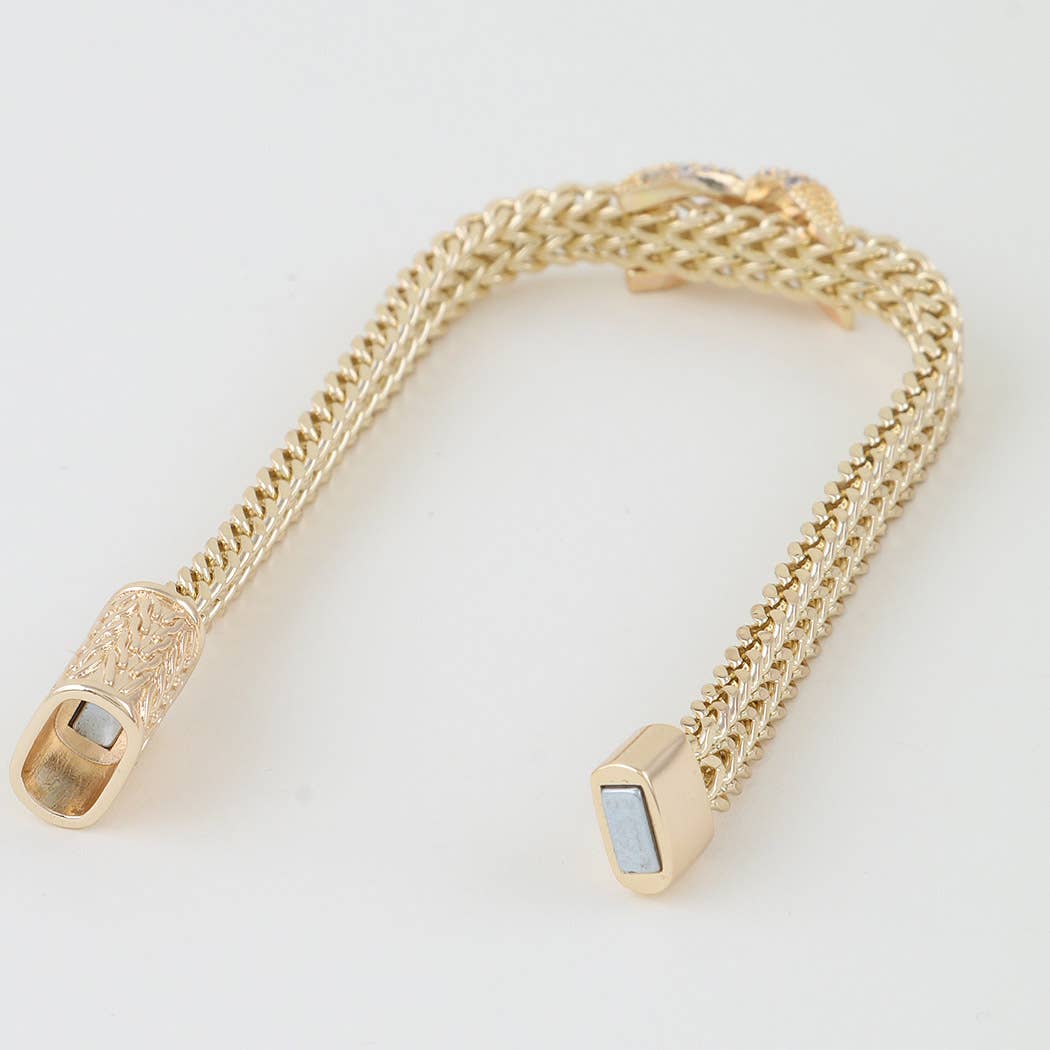 Jeweled X Chain Bracelet