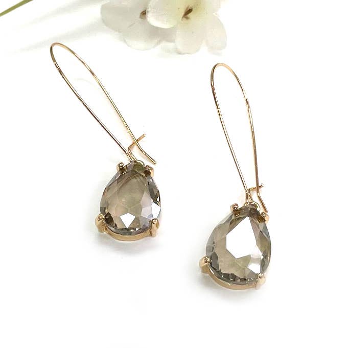 Teardrop Glass Bead  w/Kidney Wire Earrings