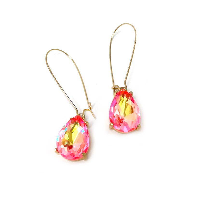 Teardrop Glass Bead  w/Kidney Wire Earrings
