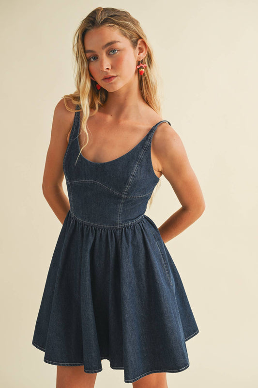 CAMI DENIM SWING DRESS