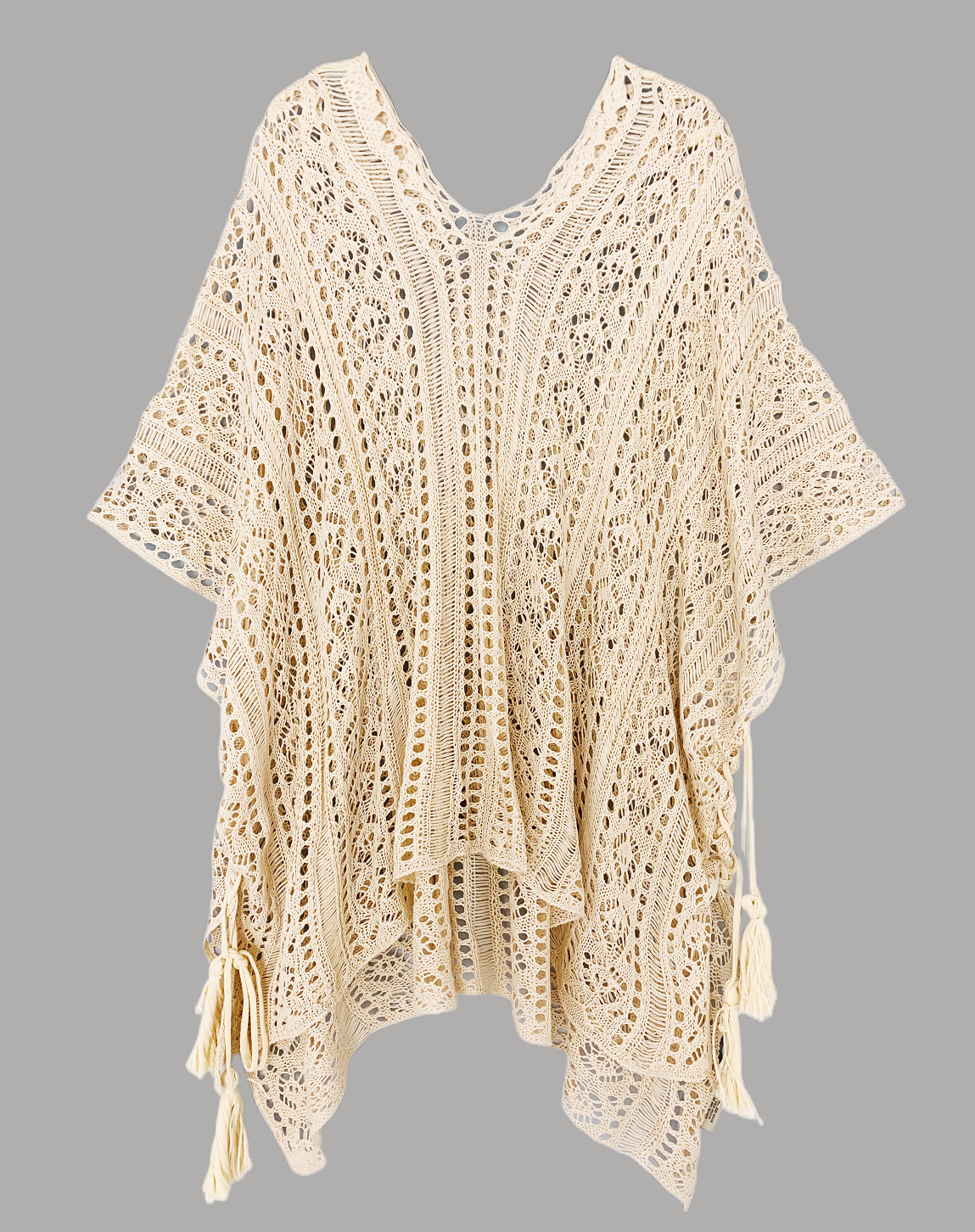 Sided-Tassel Detailed Crochet Tunic