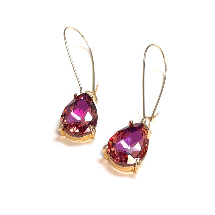 Teardrop Glass Bead  w/Kidney Wire Earrings