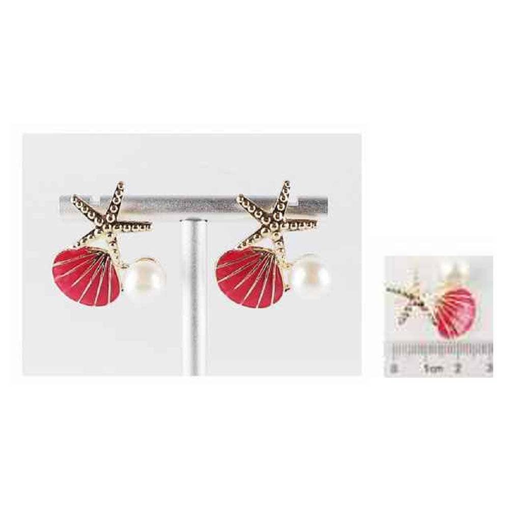 Pearl Starfish Shell Earrings