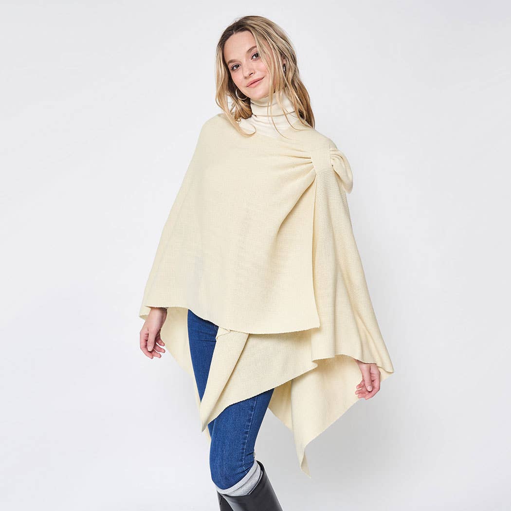 Solid Ruana with Shoulder Strap