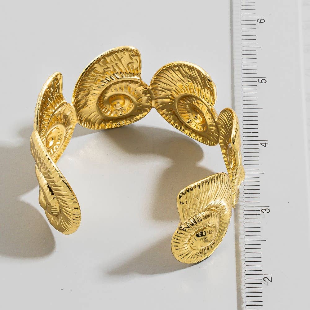 Nautilus Shell Wide Cuff Bracelet