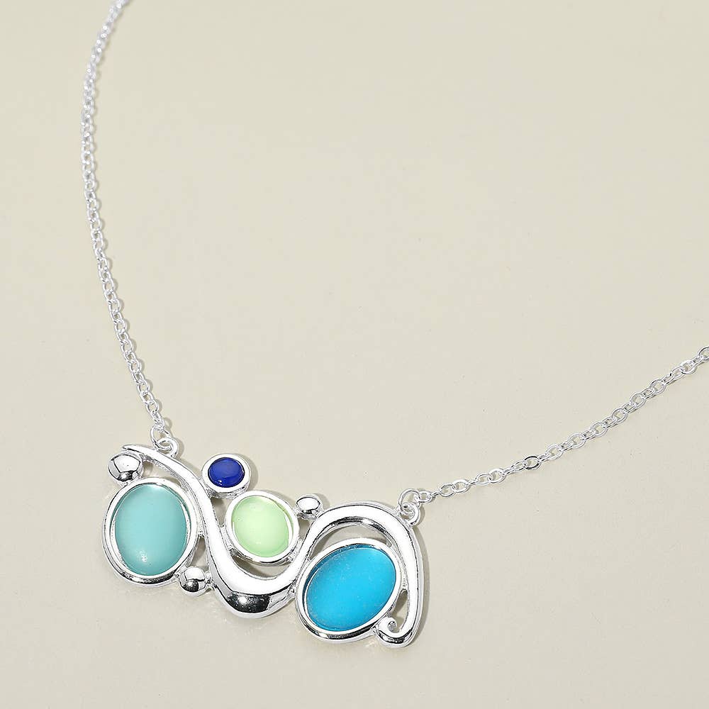 Abstract Sea Glass Pendant Necklace