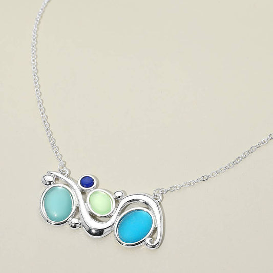 Abstract Sea Glass Pendant Necklace