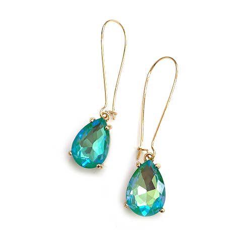 Teardrop Glass Bead  w/Kidney Wire Earrings