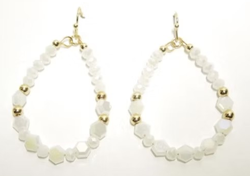 Gold White Beaded