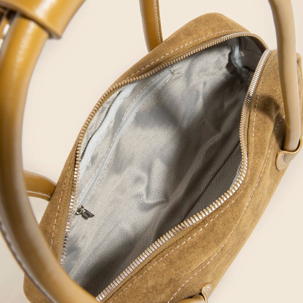 Suede Baguette Hand Bag