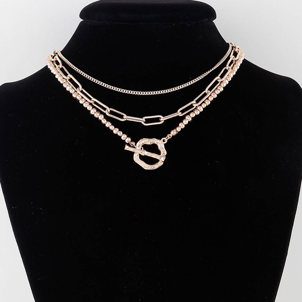 Triple Toggle Chain Necklace