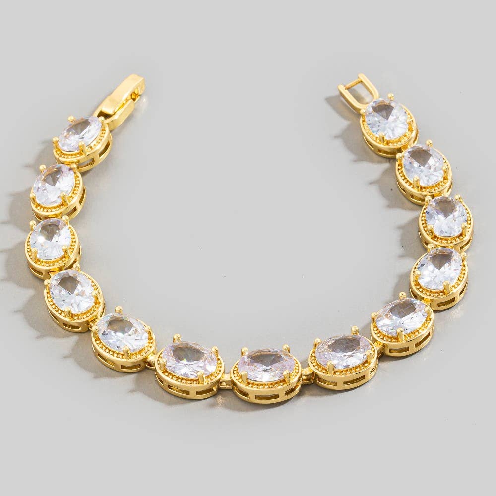 Multi Cz Chain Link Bracelet