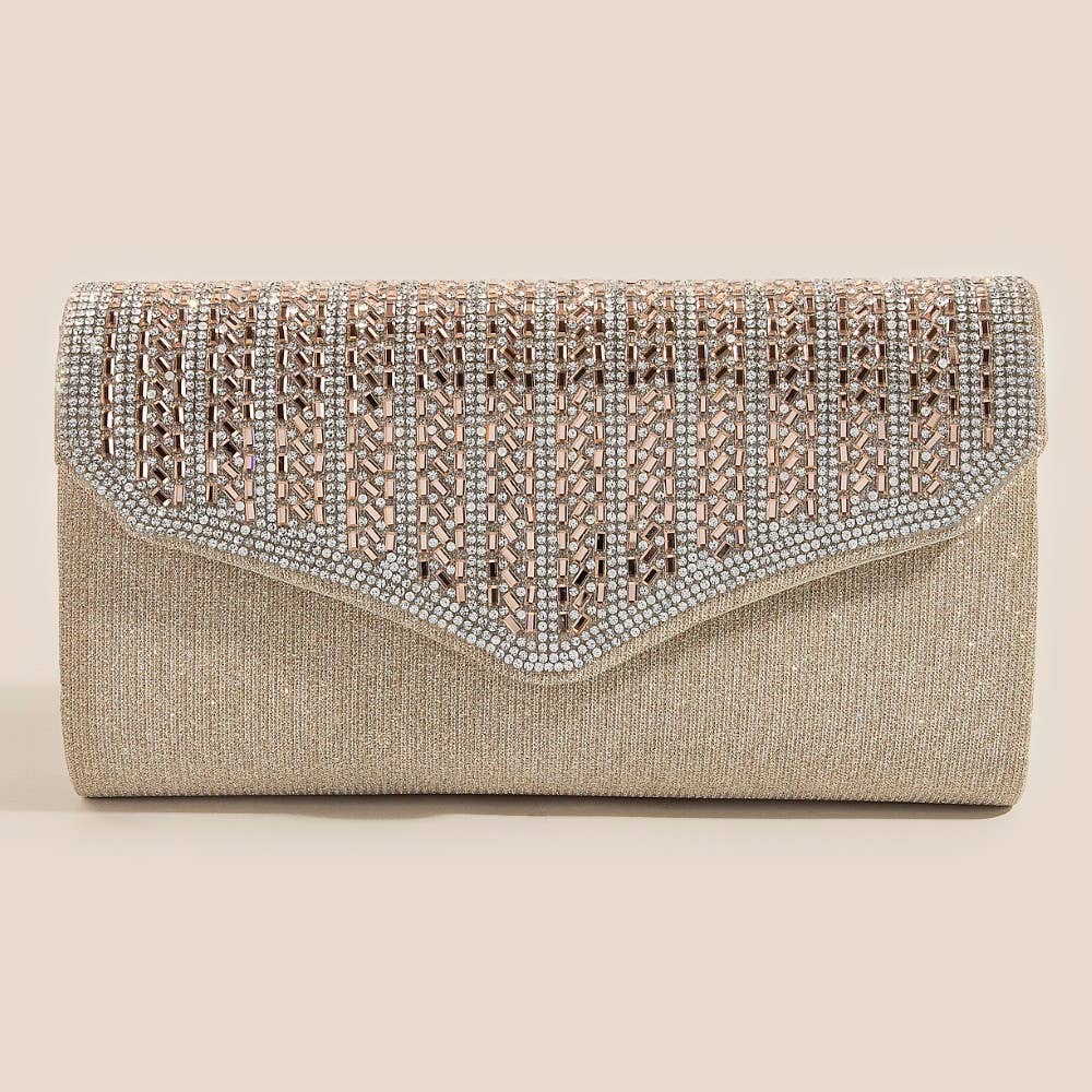 Rhinestone Envelope Clutch Bag