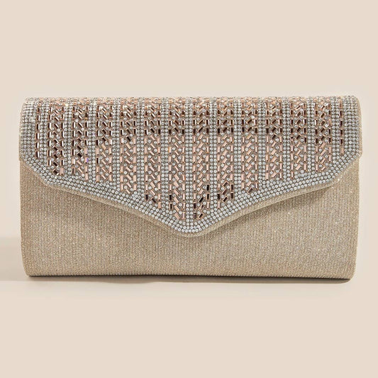 Rhinestone Envelope Clutch Bag