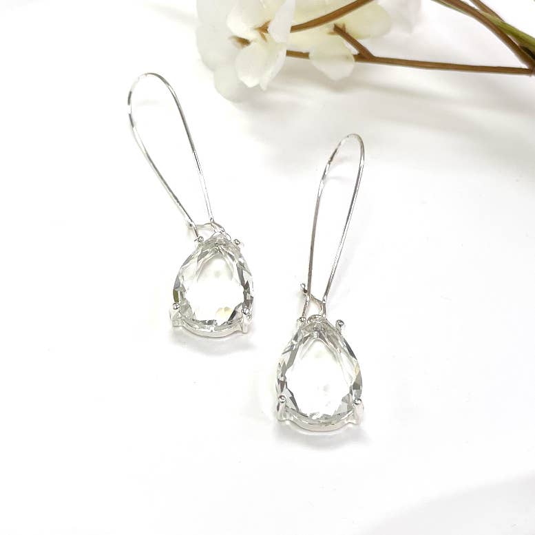 Teardrop Glass Bead  w/Kidney Wire Earrings