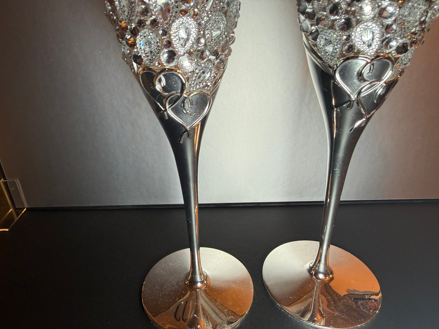 Beautiful Bling Lenox Champagne Glasses-3177