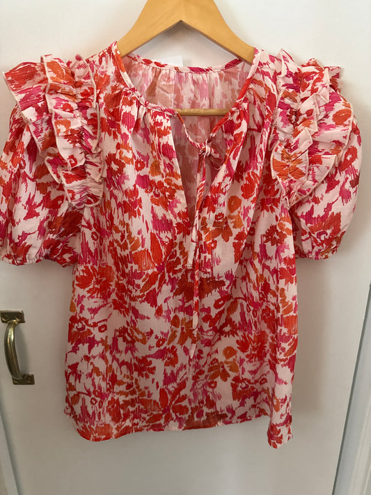 Floral Ruffled Blouse