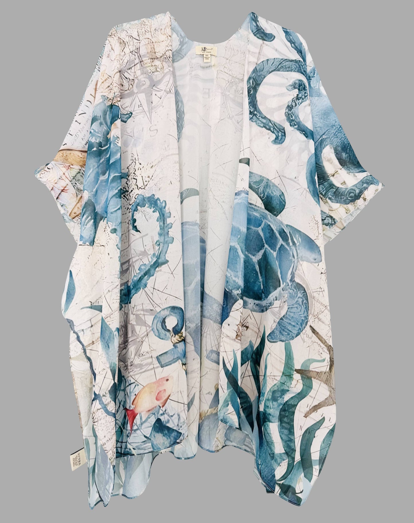 Ocean Spirit Kimono – Sea Turtle, Seahorse & Octopus