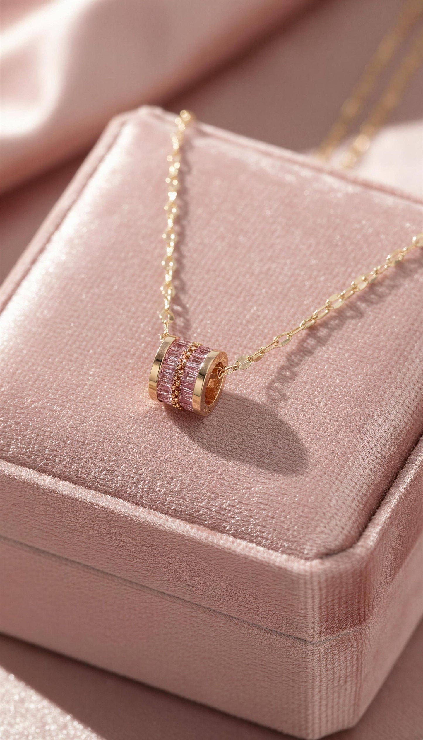 Aurora Barrel Pendant Necklace – Tarnish Resistant SS