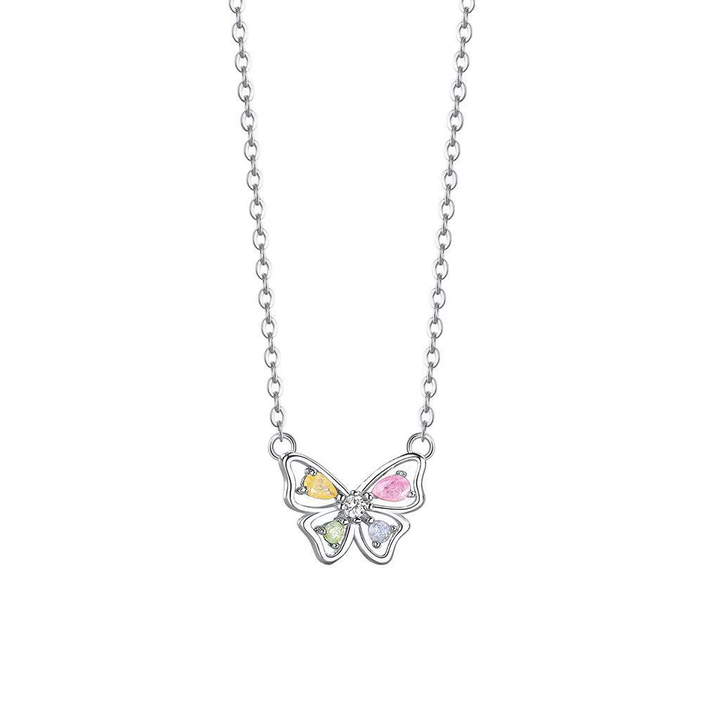 CZ Butterfly Pendent Necklace in 925 Sterling Silver
