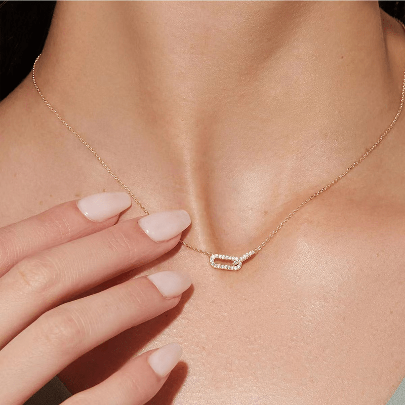 Interlocking Link Pendant Necklace in 925 Sterling Silver