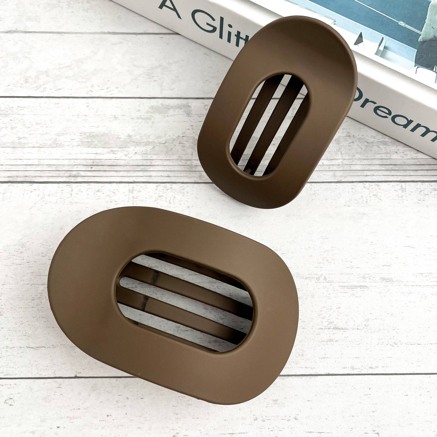 Solid Color Flat Oval Hair Clip