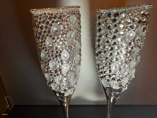 Beautiful Bling Lenox Champagne Glasses-3177