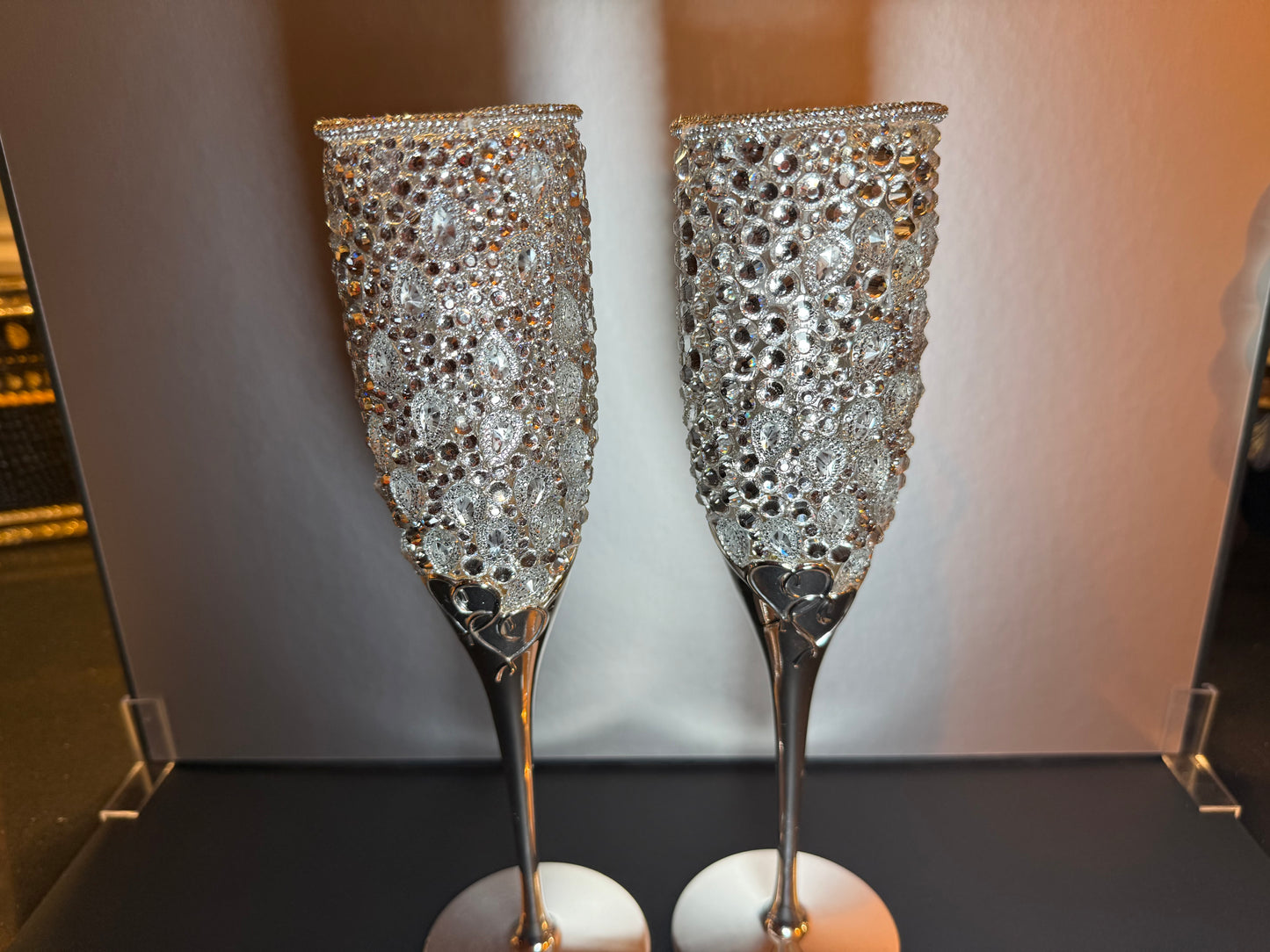 Beautiful Bling Lenox Champagne Glasses-3177