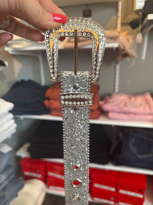 Wh Rhinestone Belt