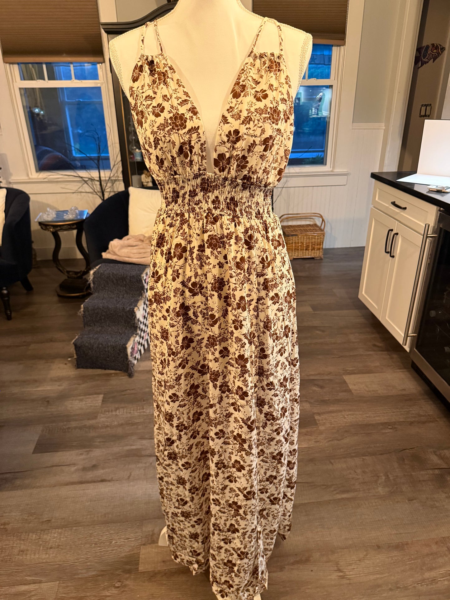 Brown Flower Sundress