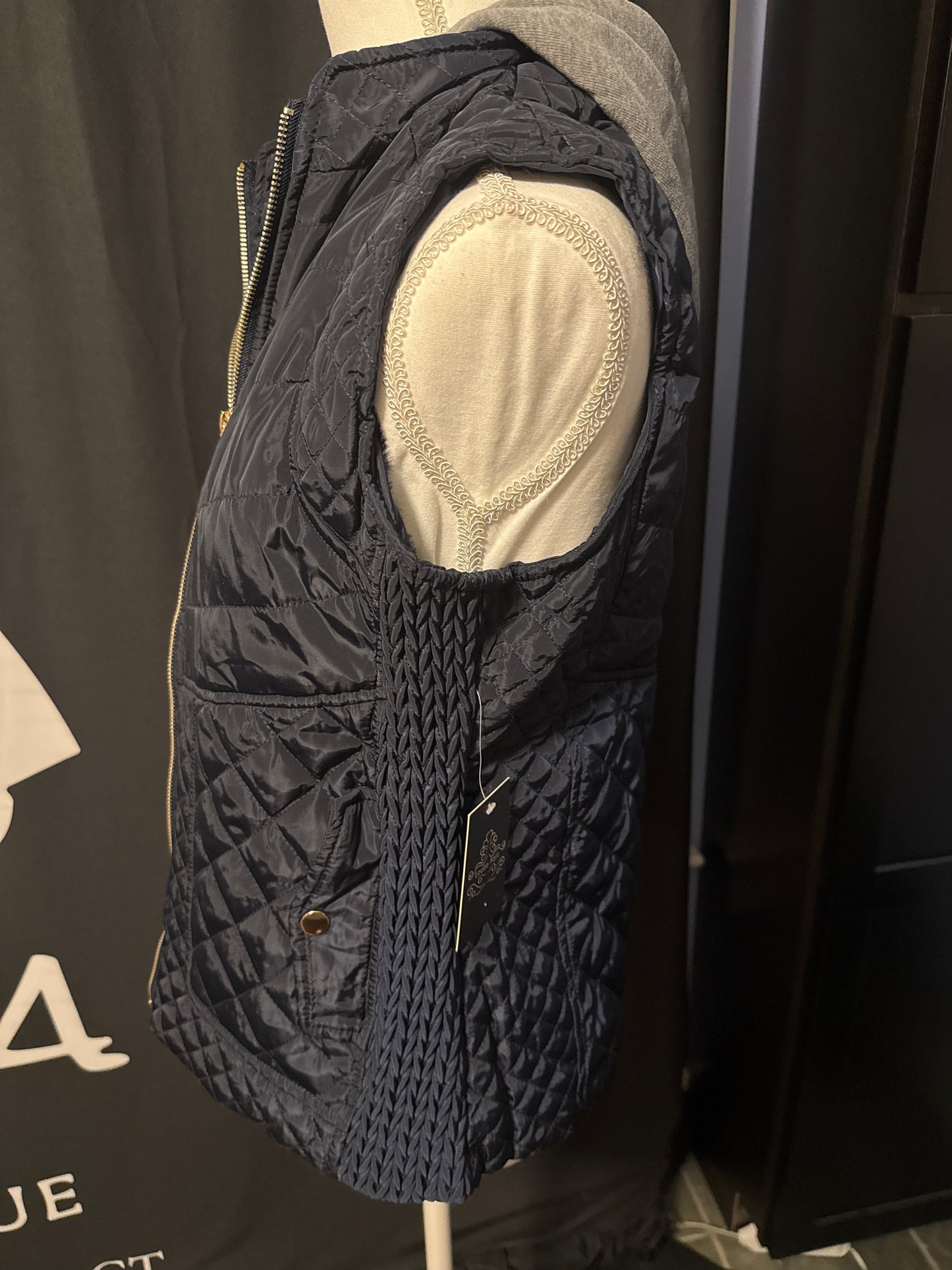 Quilted Zip-Up Vest with Hood