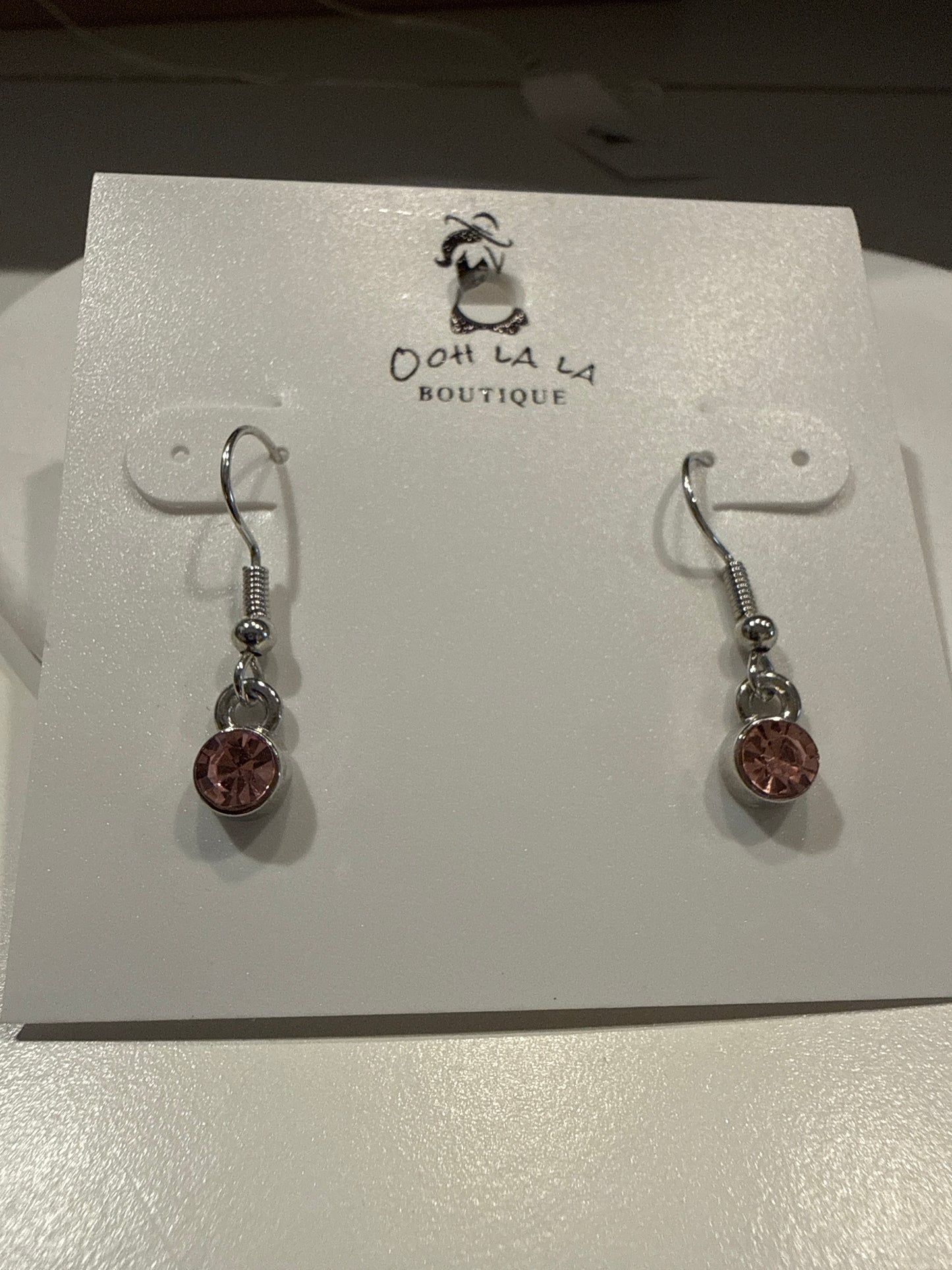 Pink Sparkly Drop Earrings
