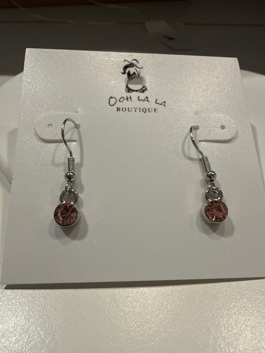 Pink Sparkly Drop Earrings