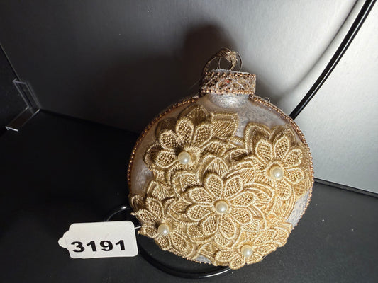 Handcrafted Vintage-Inspired Floral Glass Ornament