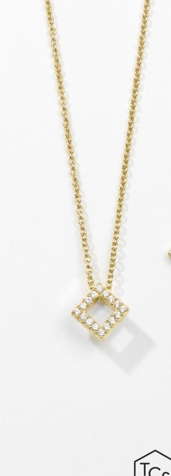 Touchstone Crystal Square One Pendant Necklace