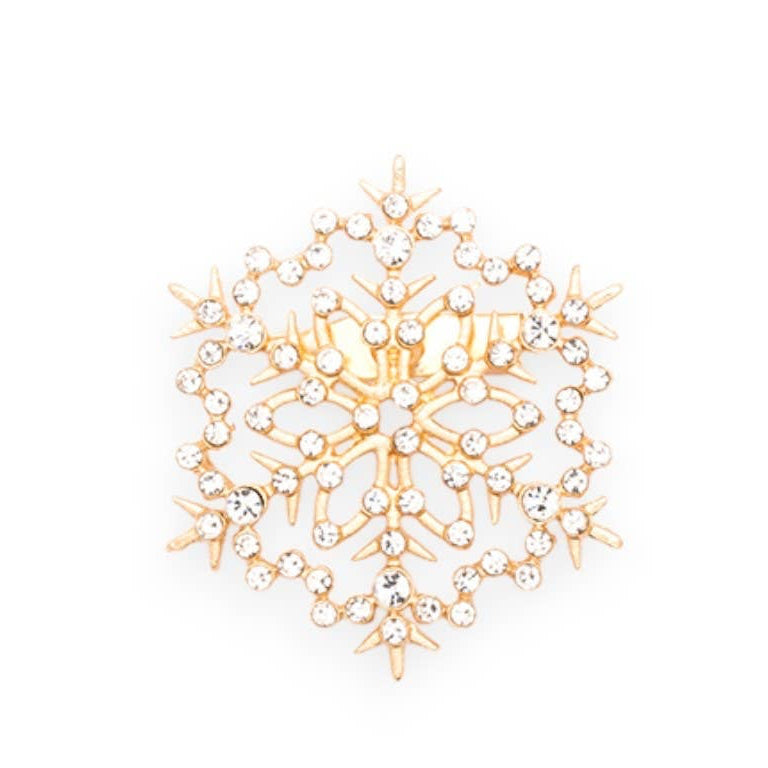 Crystal Snowflake Brooch
